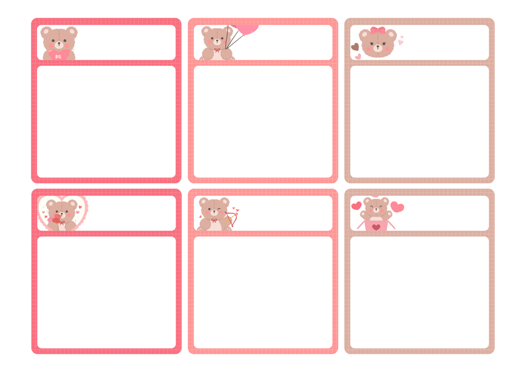 Valentine's Day bear teacher lanyard blank note cards
