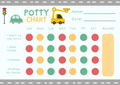 Construction theme printable potty training reward chart with cars and trucks