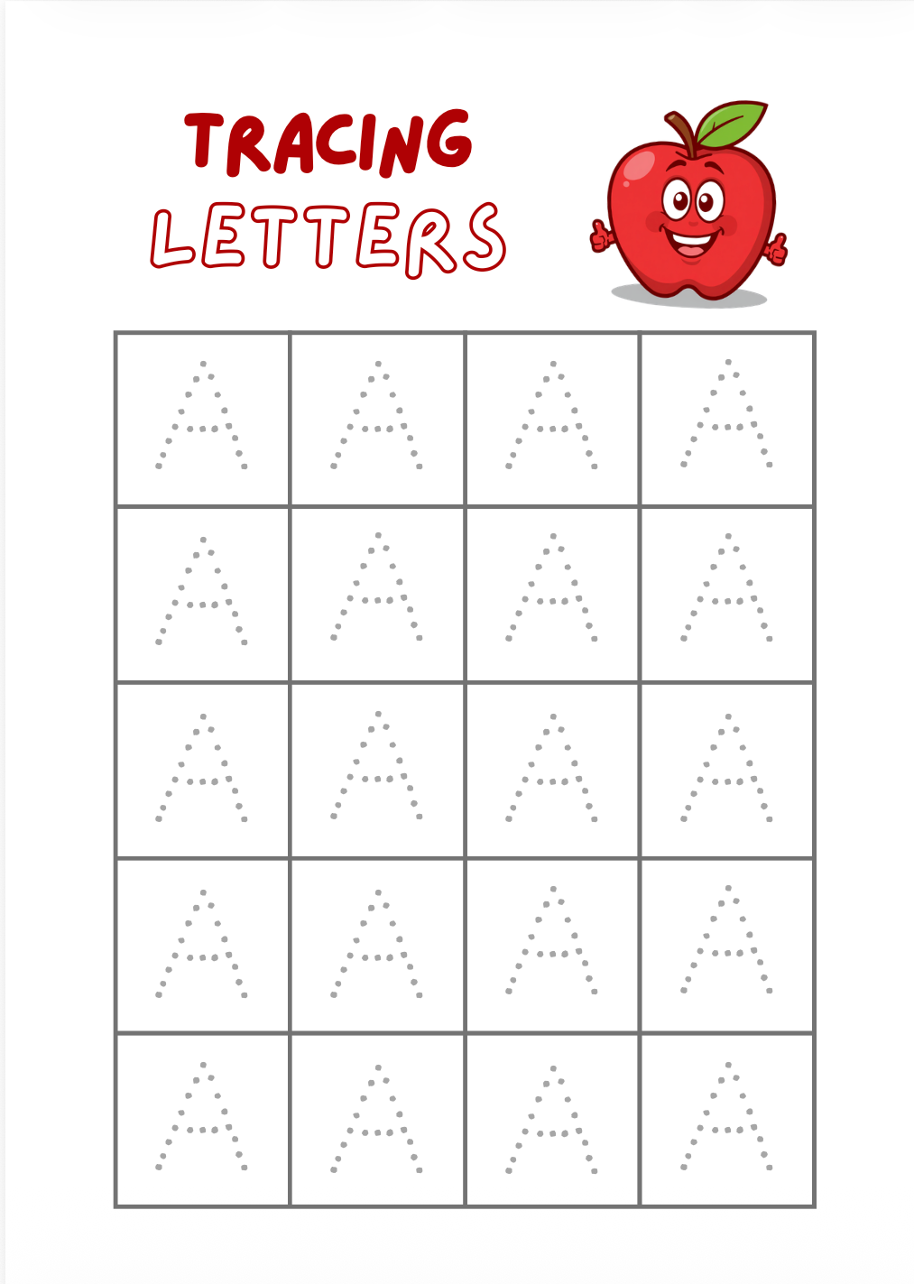 Letter Tracing Worksheets for Preschoolers